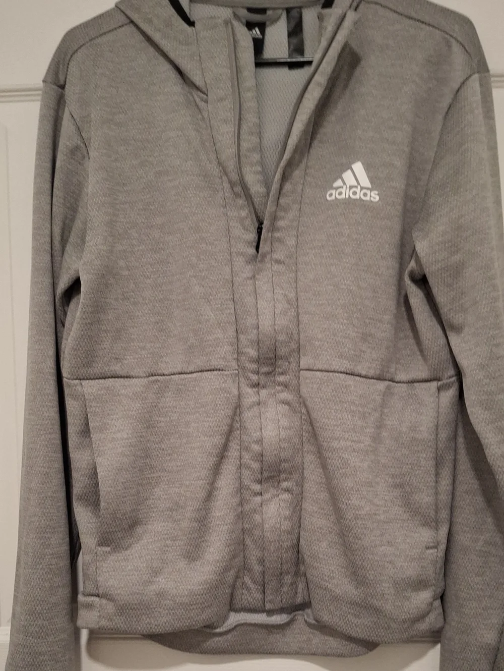 Adidas  Light Gray Hooded Full-Zip Jacket